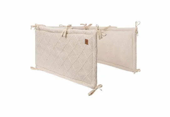 Jollein Bettumrandung/Laufgitterumrandung 180 x 30 cm Check Knit Oatmeal