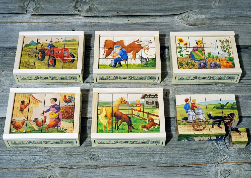 Klötzli-Puzzle 12-teilig "Bauernhof"