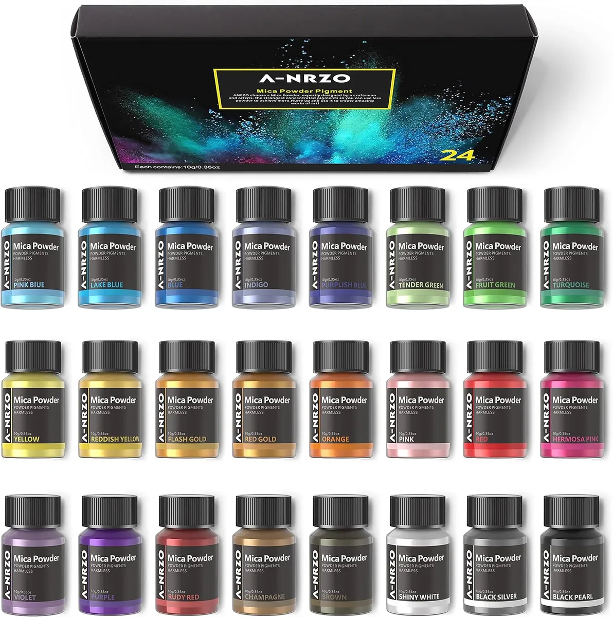 Mica Pigmentpulver Set in 24 Farben