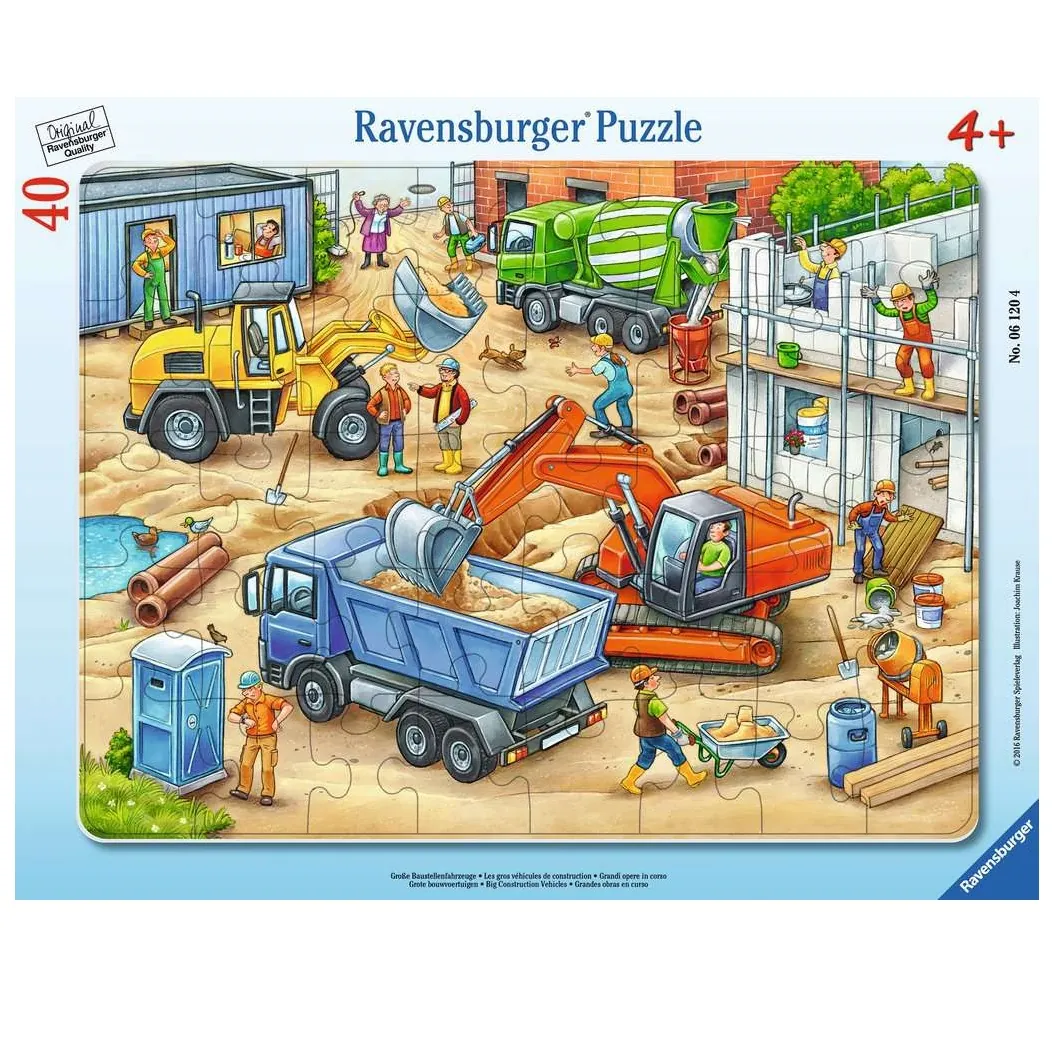 Kinderpuzzle Große Baustellenfahrzeuge