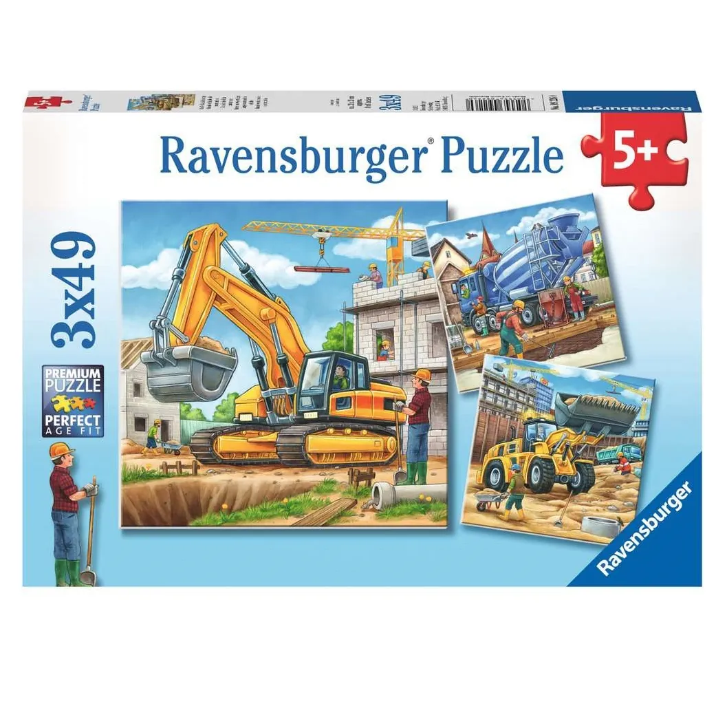 Kinderpuzzle Große Baufahrzeuge