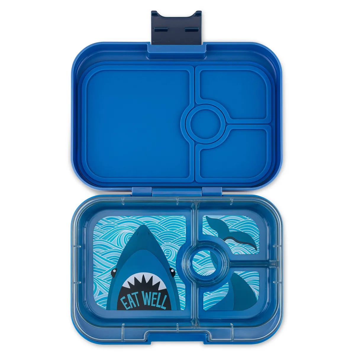 Yumbox Surfblau mit Haifisch-Einsatz, Auslaufsichere Bento-Box, Grösse Panino (M) - blau