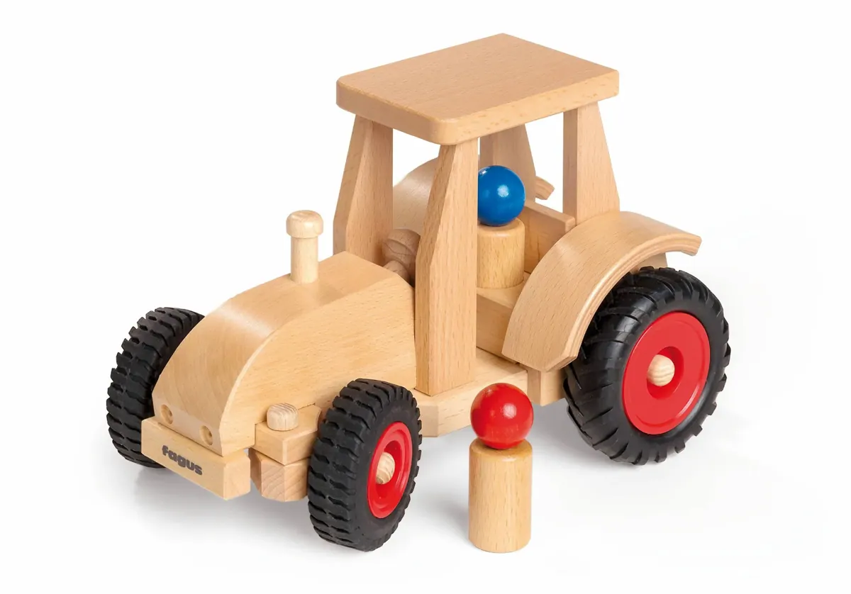 Fagus Traktor mit Dach aus Holz