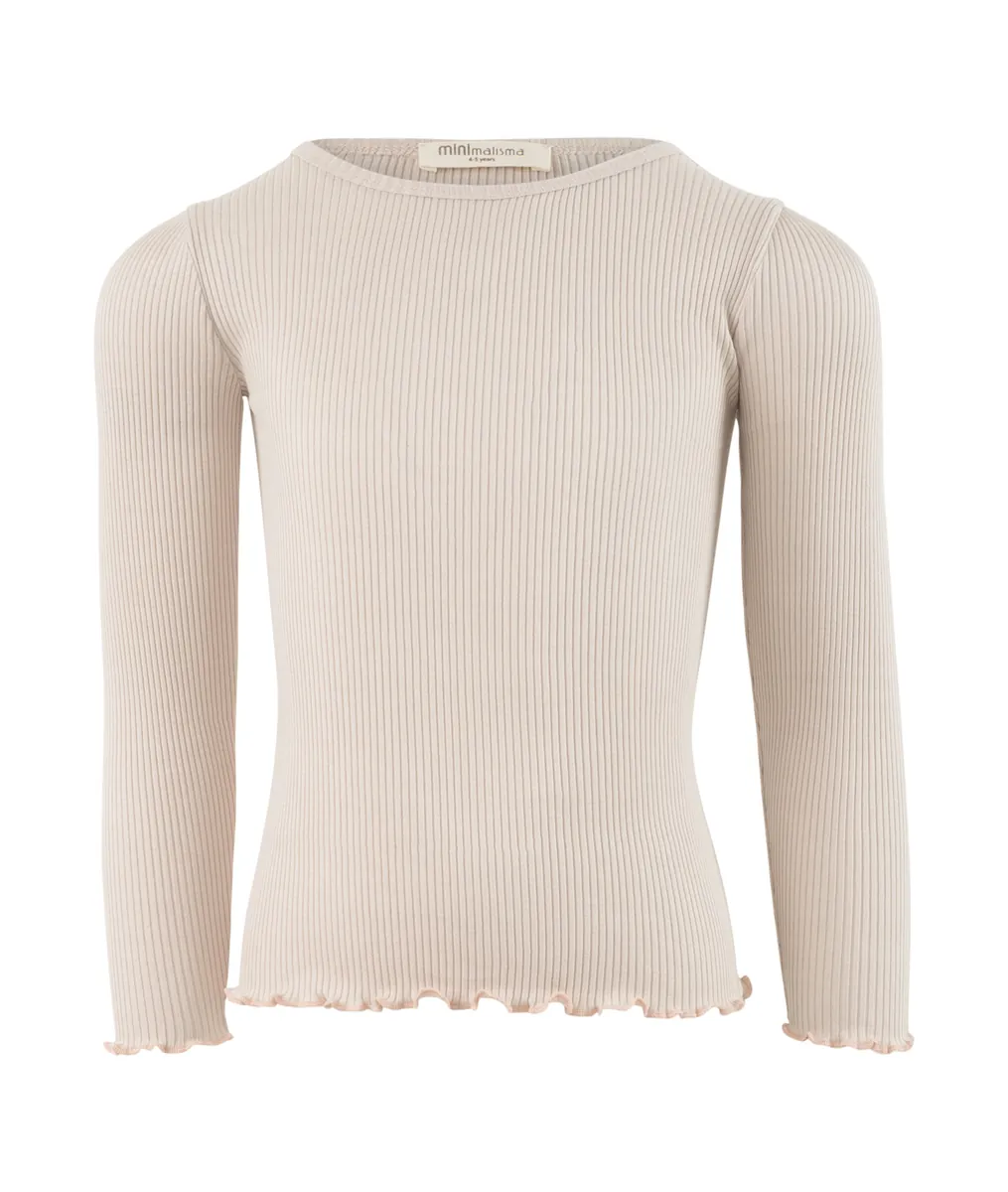 minimalisma Langarmshirt Seide 2-6Y "Bergen" Ecru mit Sweet Rose