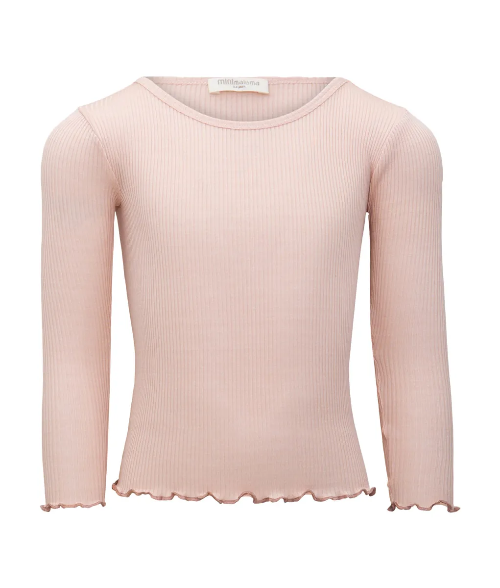 minimalisma Langarmshirt Seide 2-6Y "Bergen" Sweet Rose mit Antique Rose