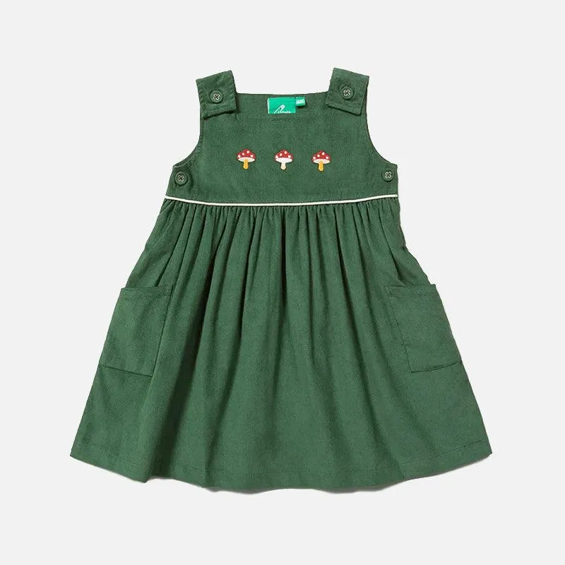 Besticktes Pinny Kleid aus Kord