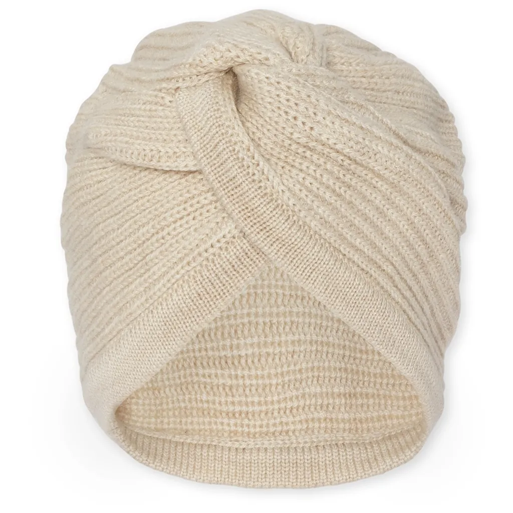 Beanie Strick Merinowolle Almond Milk