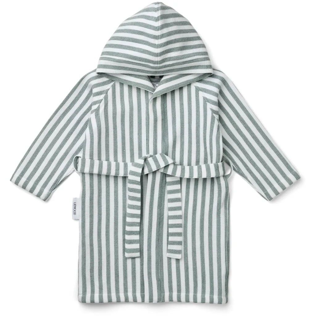 Gray Wellness Bademantel Waffelstoff Peppermint - Weiss