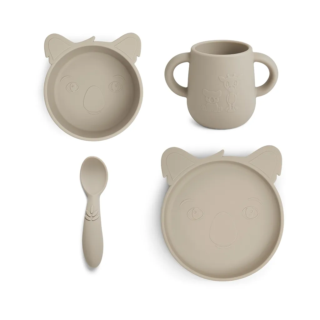 Silikon Geschirrset Koala Cobblestone