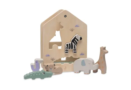 Jollein Formen-Steckspiel aus Holz Jungle Jambo