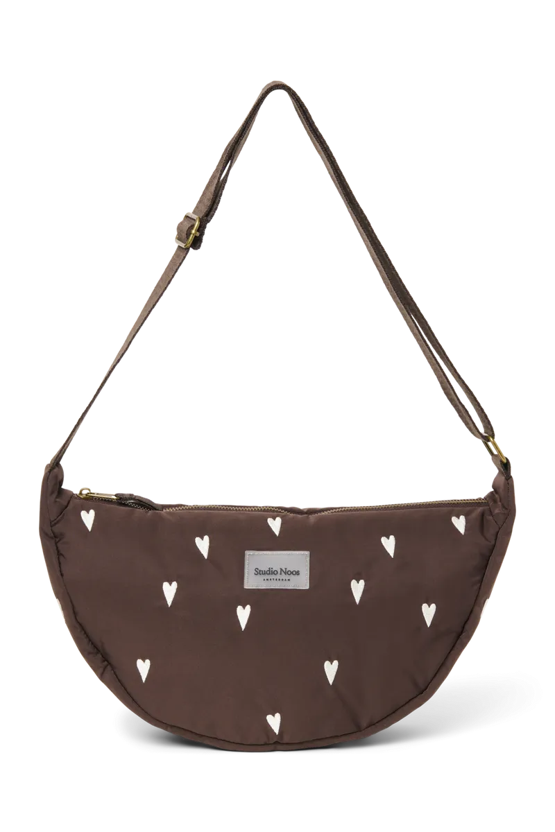 Studio Noos Gürteltasche für Erwachsene "Puffy" Brown Hearts