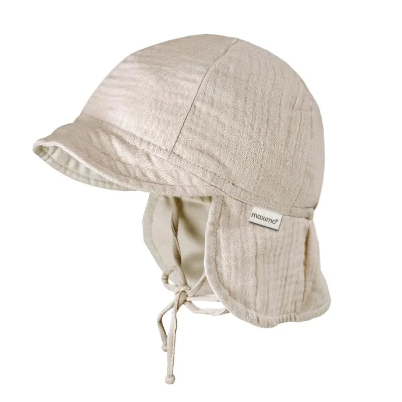 Maximo Musselinmütze mit Nackenschutz - beige meliert