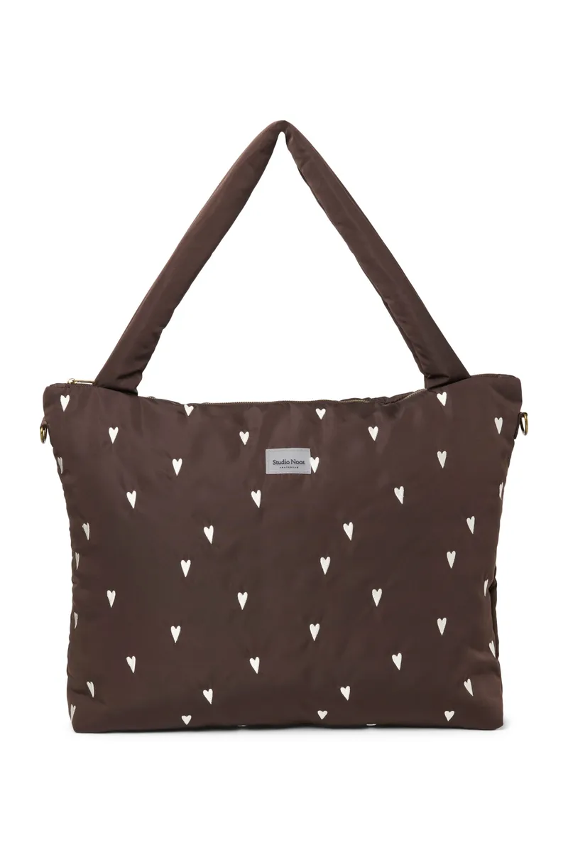 Studio Noos Wickeltasche "Puffy" | Brown Hearts