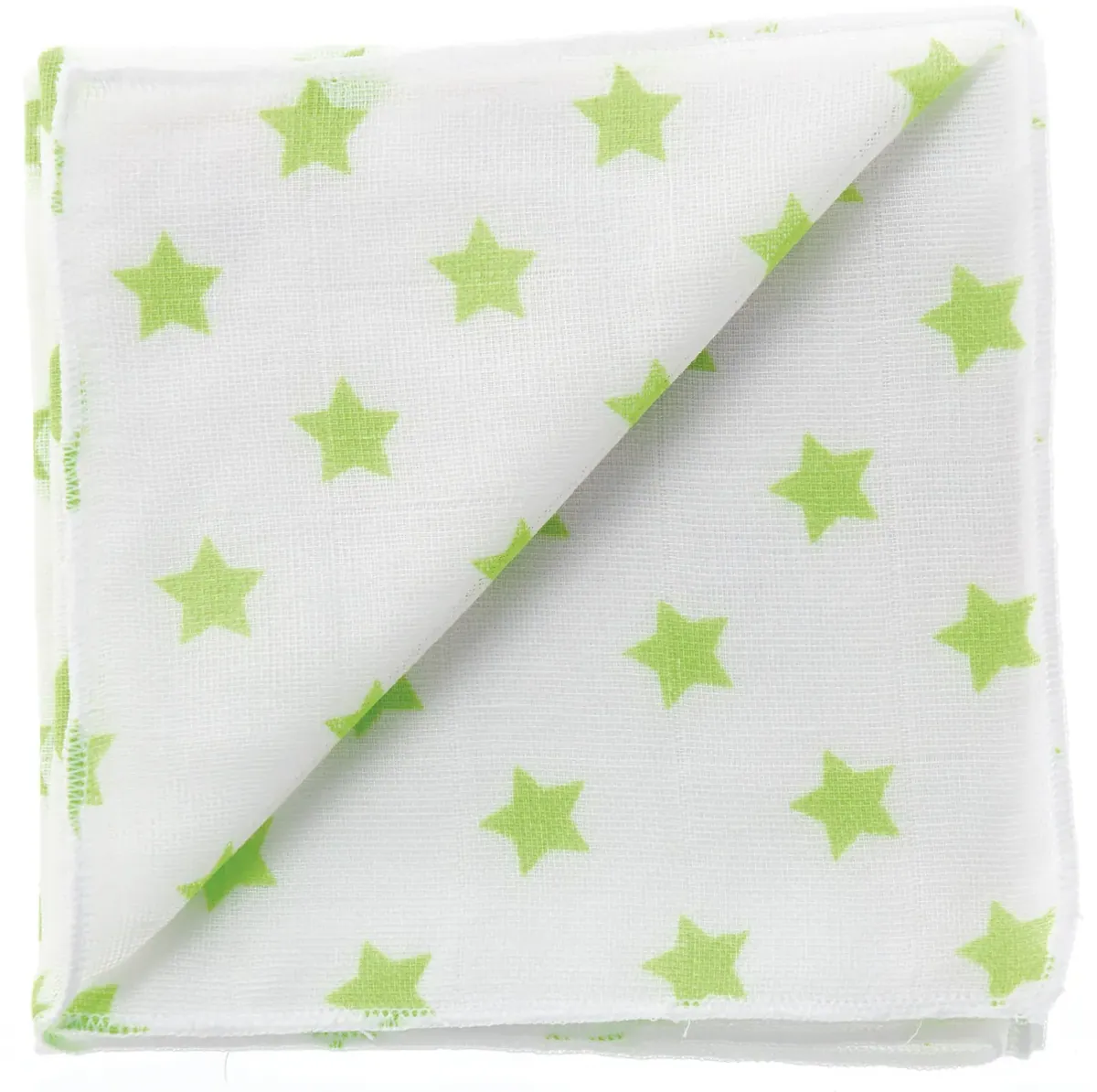 ZEWI Baby-Gazetuch 60x60 cm bedruckt Sterne white lime