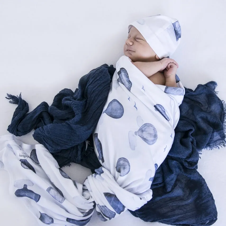 Swaddledecke Ballon mit Beanie