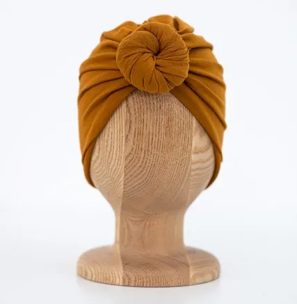 Turban Organic True Ochre runder Bun