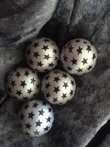 5 Acrylperlen 20mm mit Sternen by Raheli1 silber