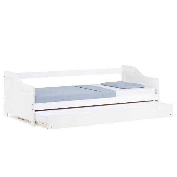 Kinderbett Funktionsbett Jugendbett Ausziehbett 90x200 weiss Kojenbett Gästebett