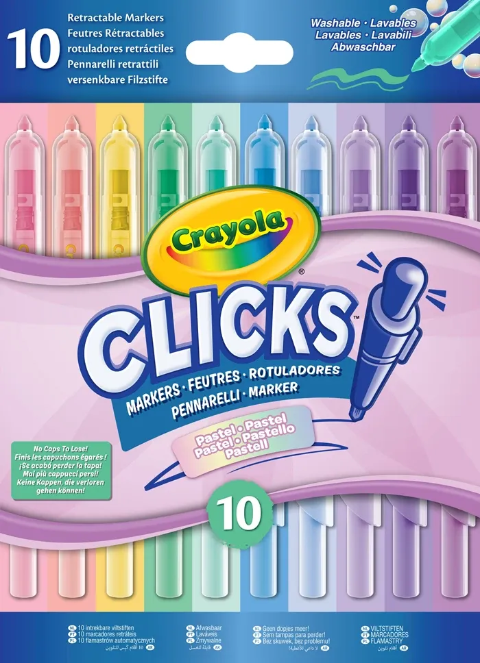 10 feutres Clicks pastel