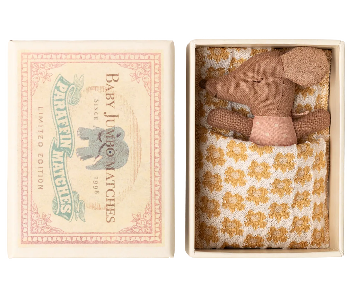 Maileg Sleepy Babymaus in Matchbox | Rose