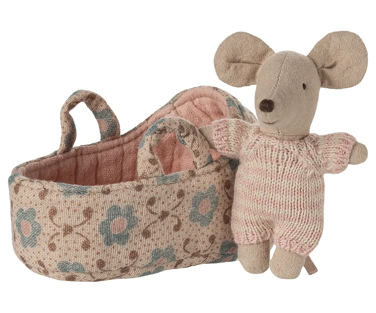 Maileg Babymaus in Tragetasche | Rose