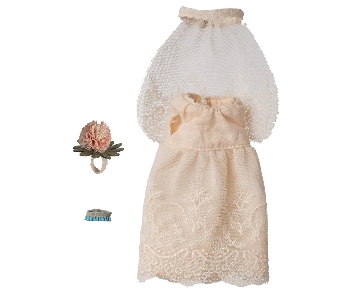 Maileg Hochzeitskleid, Mama Maus