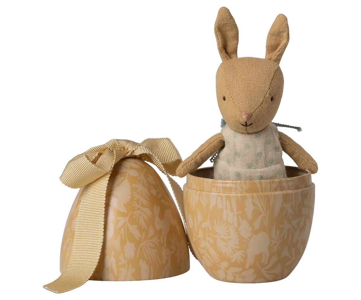Maileg Osterei mit Mikro Kaninchen | Cream Yellow