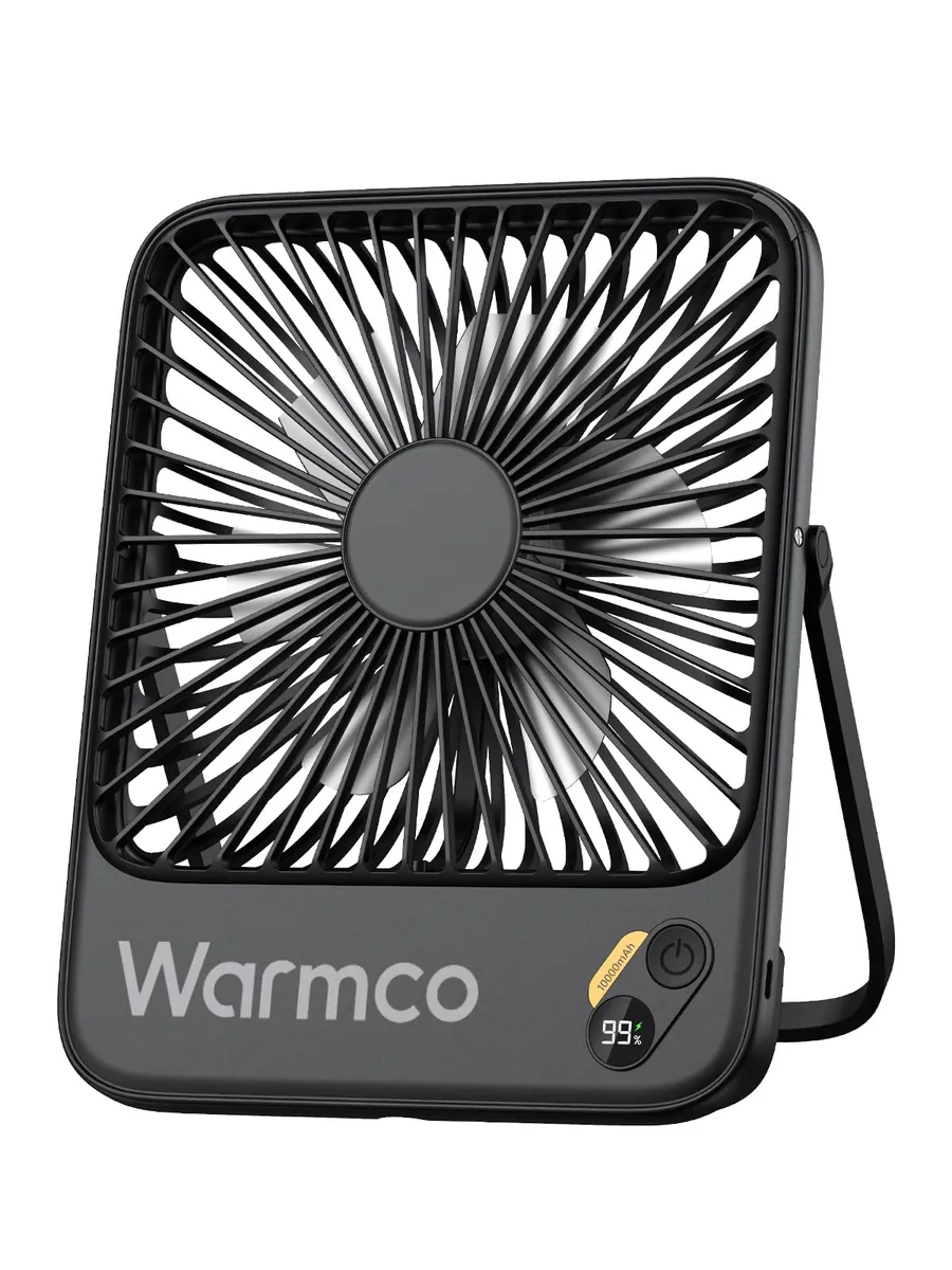 Tragbarer Akku-Tischventilator, Schwarz