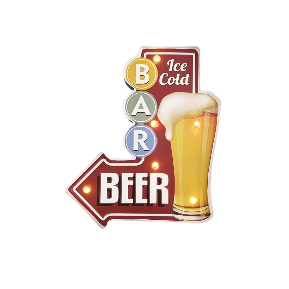 3D Leuchtschild Retro BAR