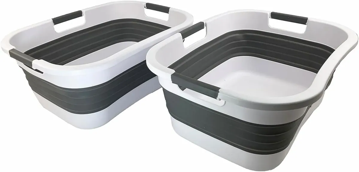 2er-Set - Zusammenklappbarer Wäschekorb, 30L, 2