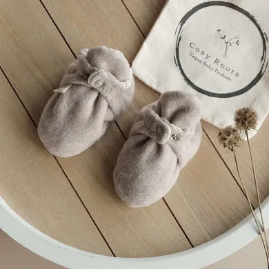 Cosy Roots Organic Fleece Booties - Taupe Melange