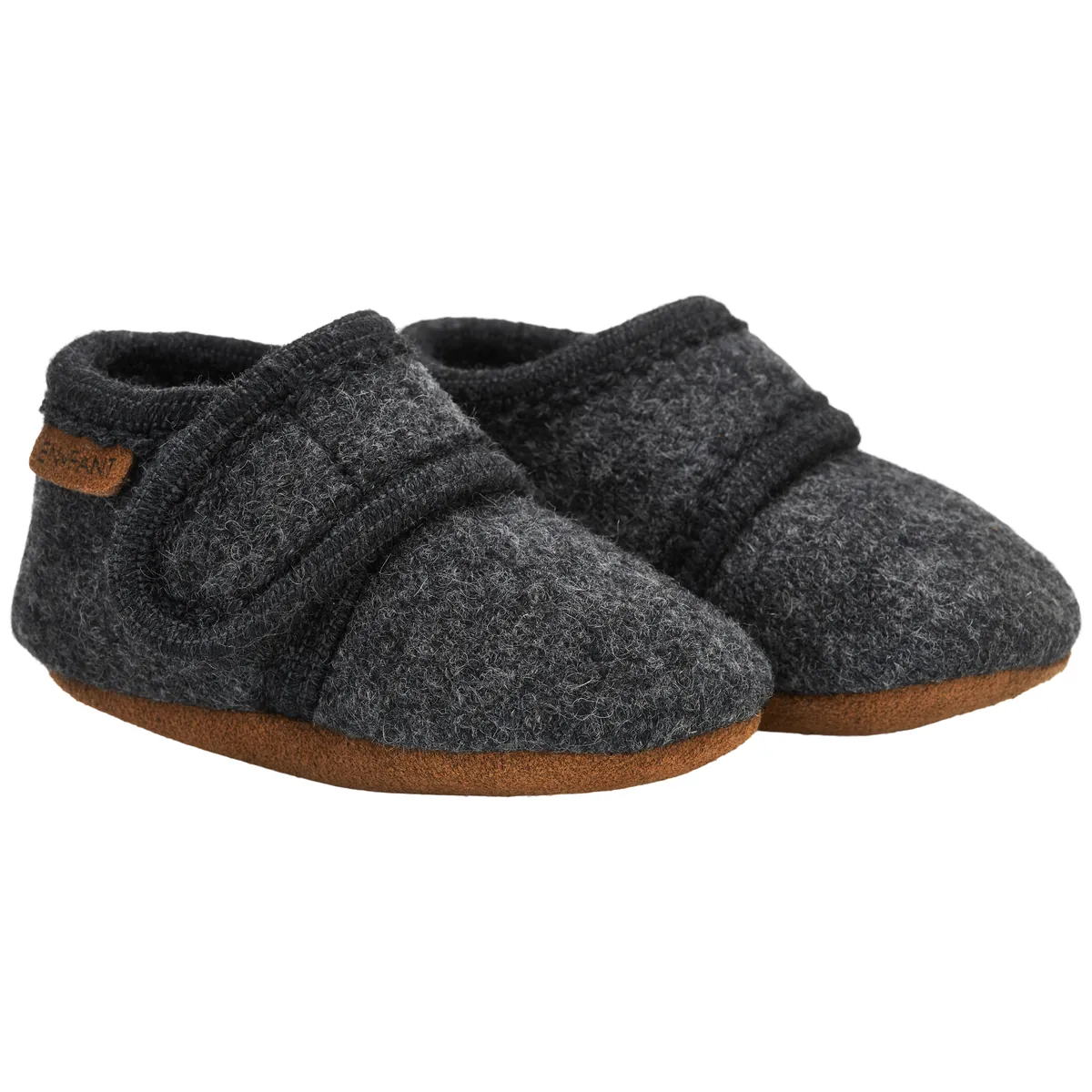 En Fant Krabbelschuhe/Finken aus Wolle - grau