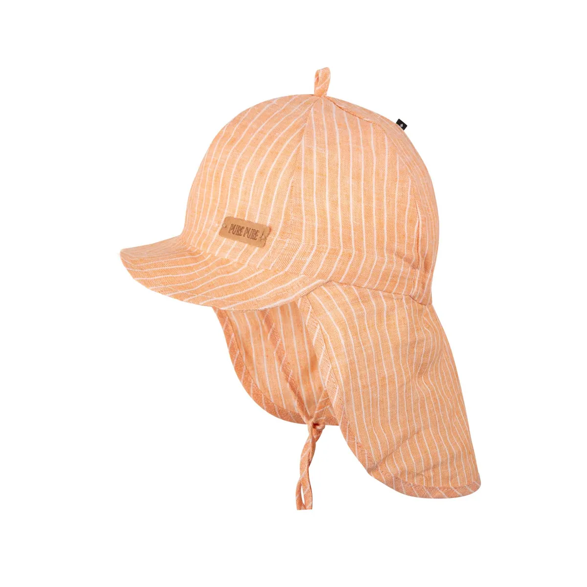 PurePure Leinen Cap mit Mini Nackenschutz - mandarine