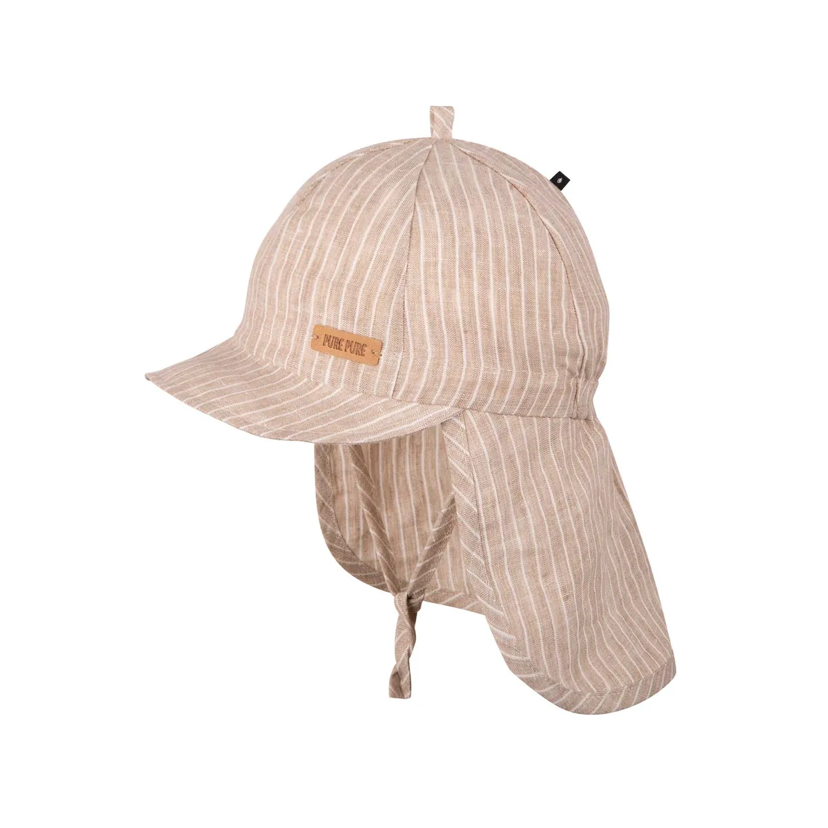 PurePure Leinen Cap mit Mini Nackenschutz - düne