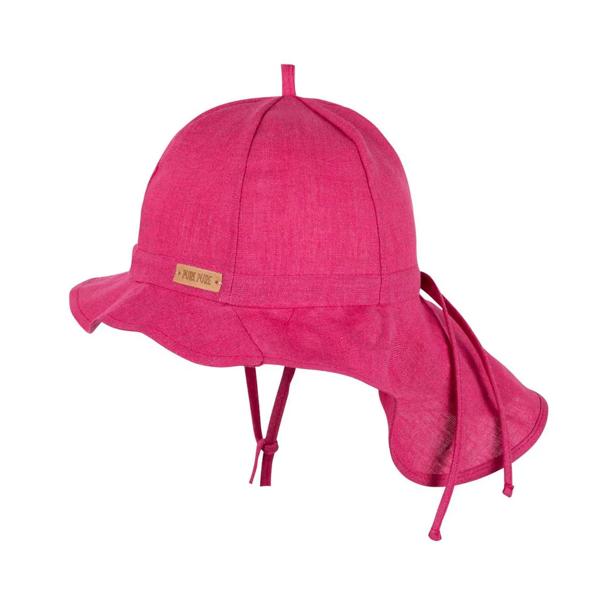 PurePure Mütze Nackenschutz Leinen - pink