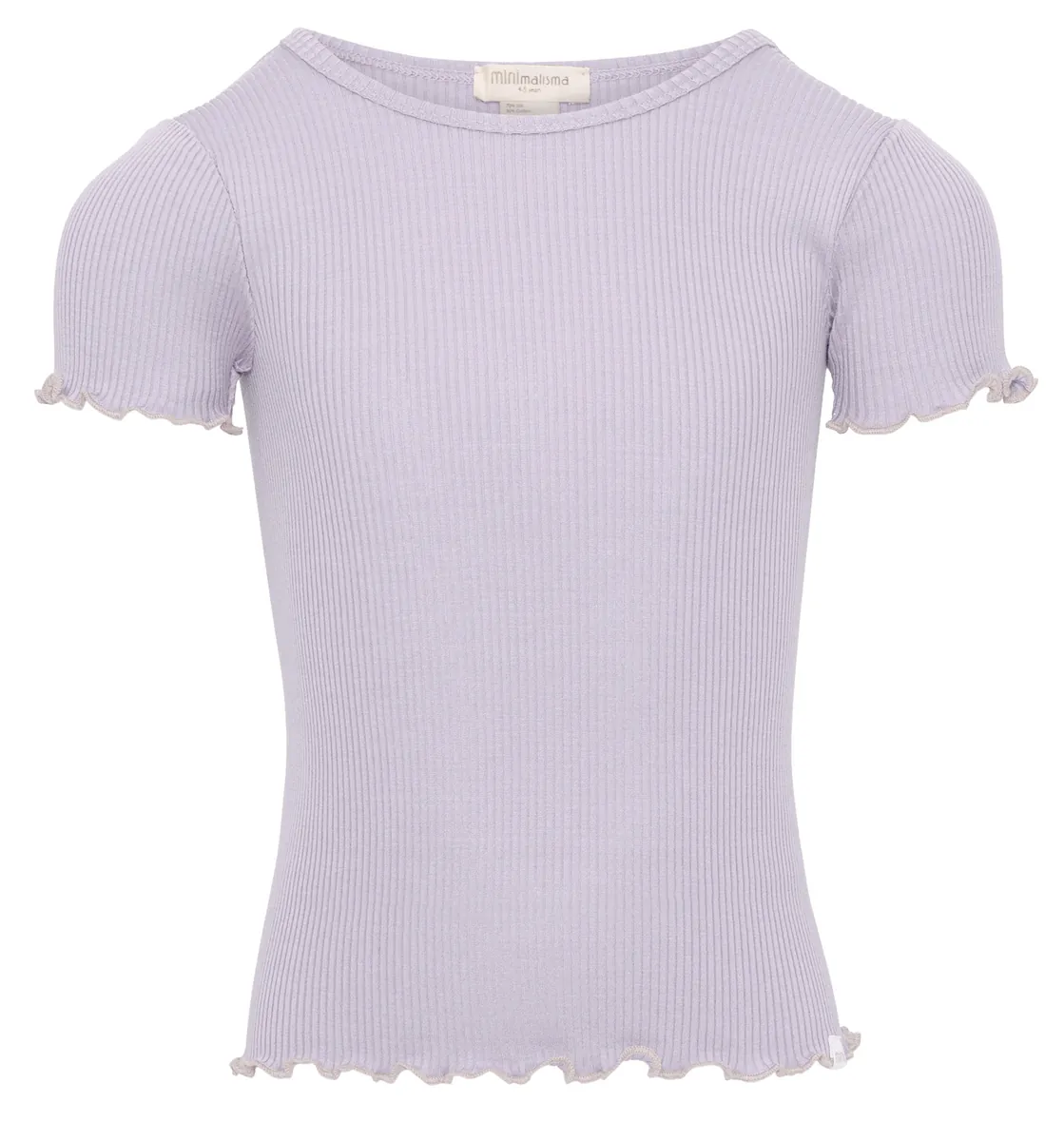 minimalisma Kurzarmshirt Seide 6-12Y "Blomst" Mauve mit Ecru