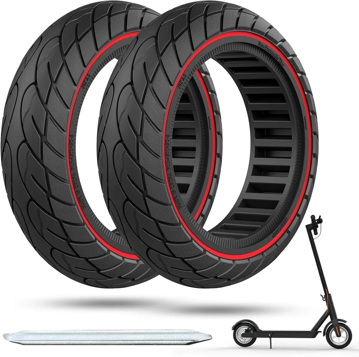 Ersatz-Vollgummireifen 60/70-6.5 für Ninebot, Red-2pcs