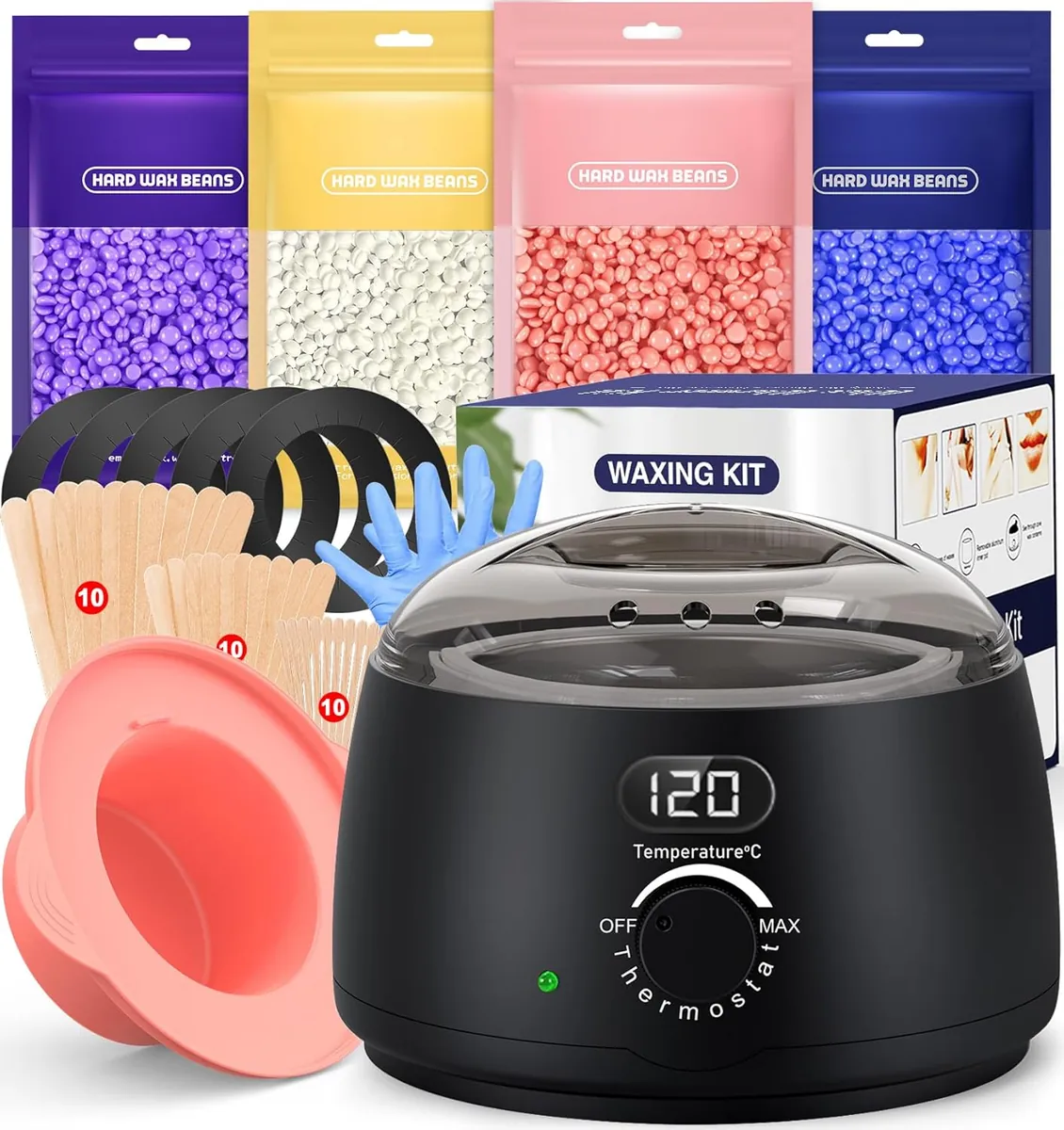 Wachs Haarentfernungs-Set mit Wachswärmer und 400g Wachs