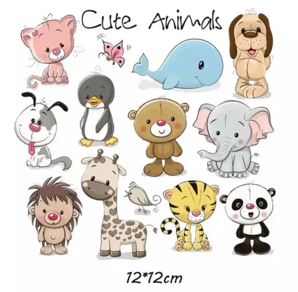 Bügelbilder set cute animals