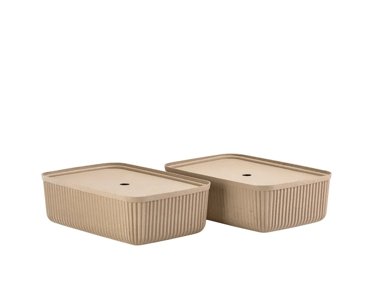 Zone Denmark Aufbewahrungsbox 2-er Set Beige L