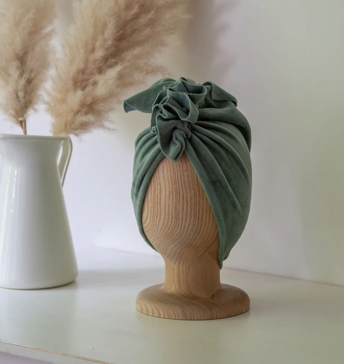 Turban Samt Dusty Mint