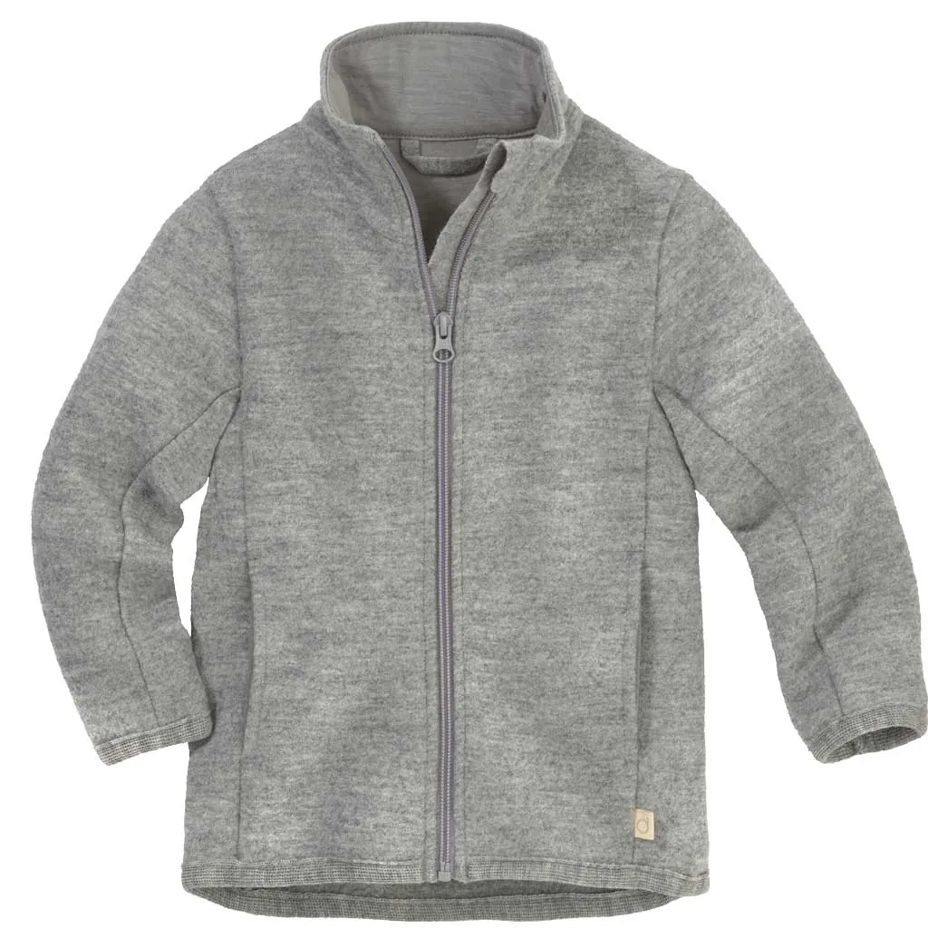 Disana Zipper-Jacke Grau | Bio-Merinowolle Walkjacke