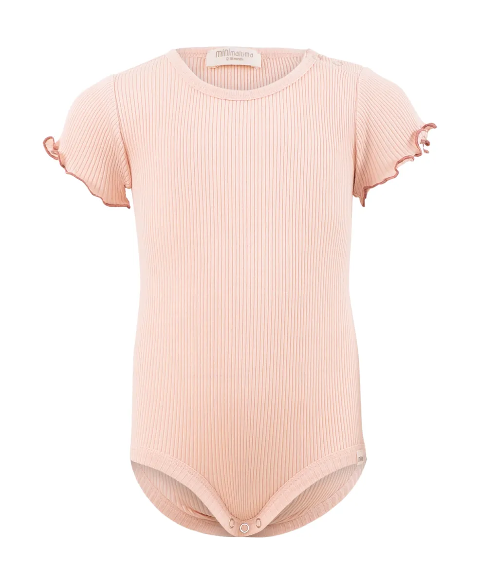 minimalisma Kurzarmbody Seide-Baumwolle "Buddy" Sweet Rose mit Antique Rose