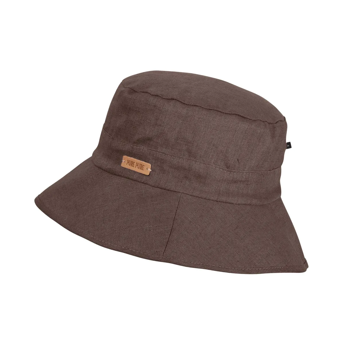 PurePure Schlapphut Leinen breite Krempe - cacao-brown