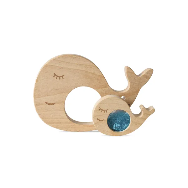 Jouet & Puzzle Sensoriel en Bois "Baleine et son Bébé"