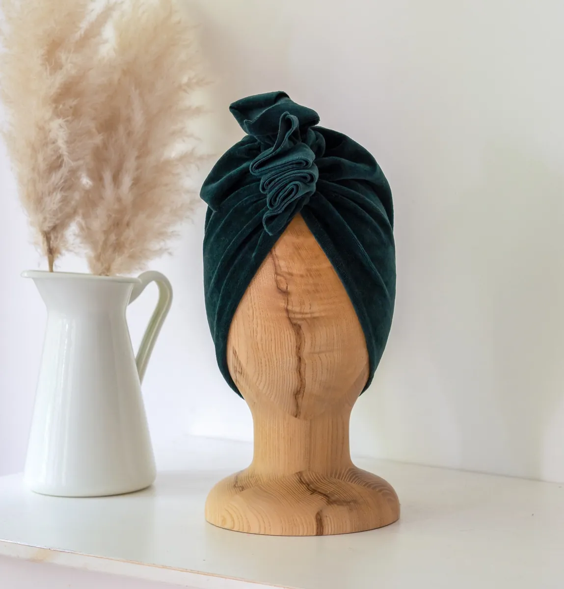 Turban Samt Bottle Green