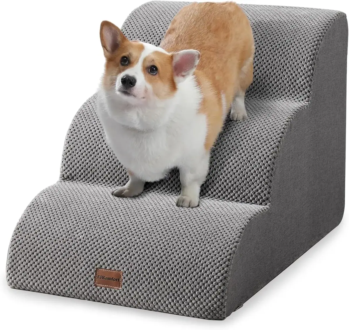 Waschbare Hundetreppe, Light Grey-3 Steps