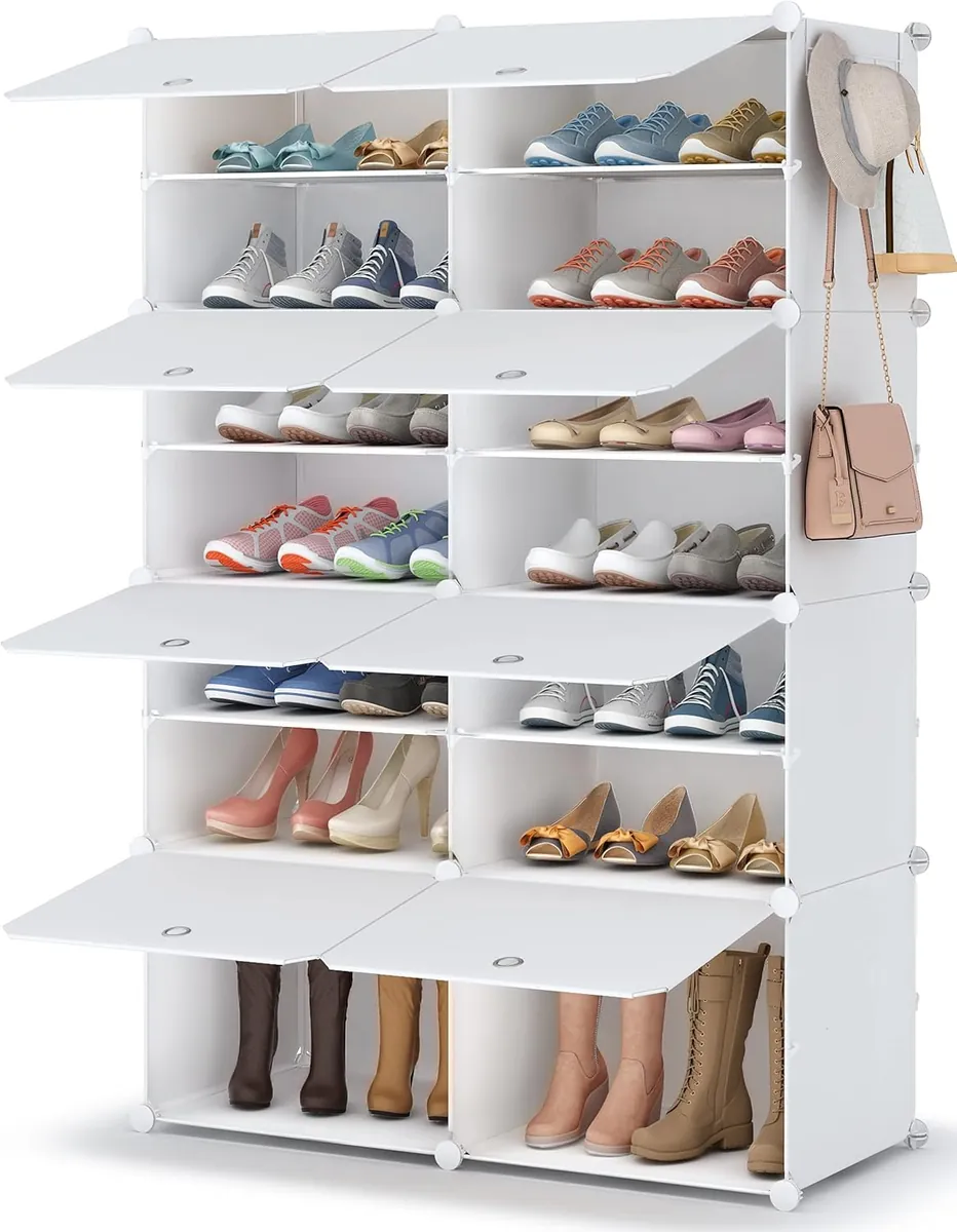 Schuhregal für 28 Paar Schuhe, Large, Weiss