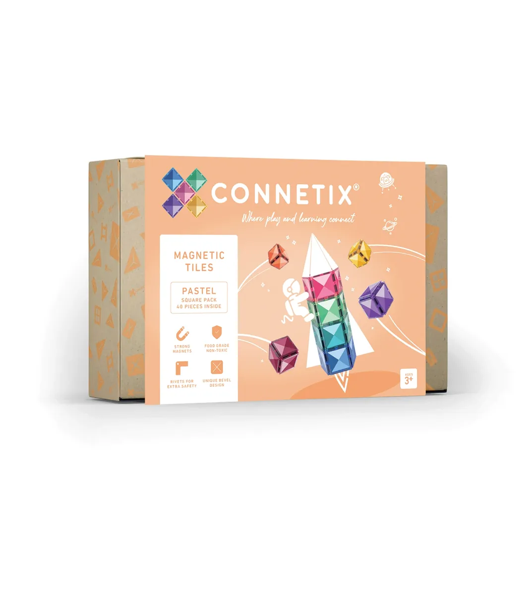 Connetix Magnetbausteine "Pastel Square Pack" 40-teilig