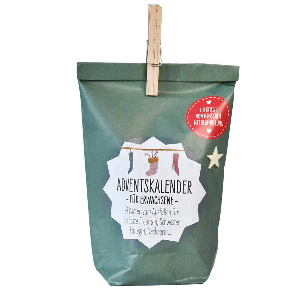Adventskalender Wundertüte mit Karten zum Beschriften